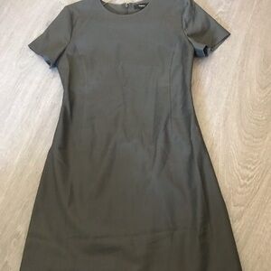 Theory Wool Blend Mini Dress - Dark Emerald Green - Size 2